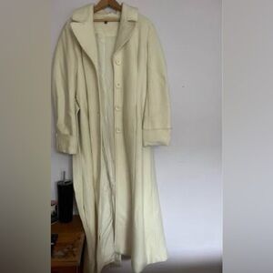 Le Chateau Cream Wool Trench Coat